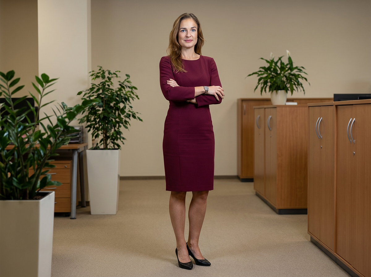 Professionell Klänning Vinröd